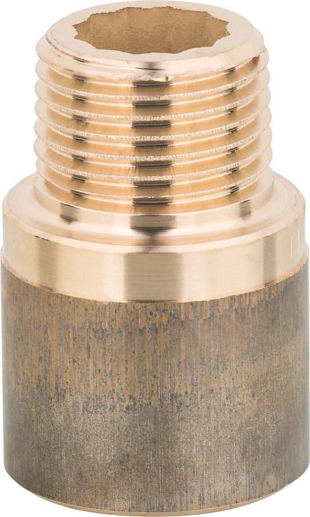 Rotguss-Gewindefitting Hahnverlängerungmit DVGW Typ 3540, 1/2''''x25mm (I/A) Rotguss-Gewindefitting Hahnverlängerungmit DVGW Typ 3540, 1/2''''x25mm (I/A)