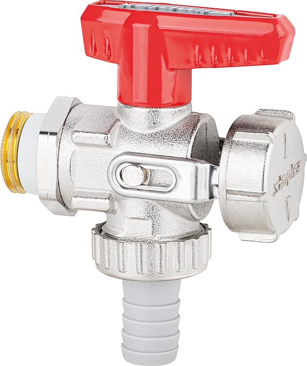 KFE-Kugelhahn 1/2" PN 16 Eckform mit Schlauchverschraubung KFE-Kugelhahn 1/2" PN 16 Eckform mit Schlauchverschraubung
