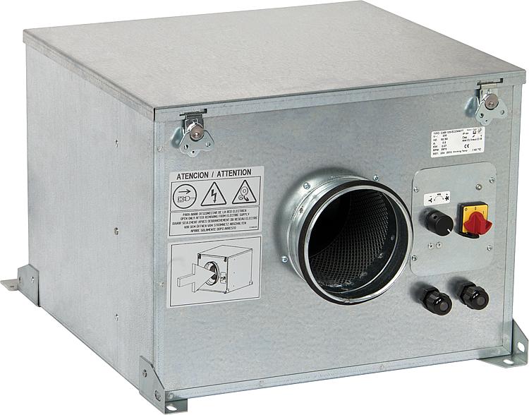 Schallgedämmte Lüftungsbox mit Motorschutz, 230V CAB-125 Ecowatt Schallgedämmte Lüftungsbox mit Motorschutz, 230V CAB-125 Ecowatt