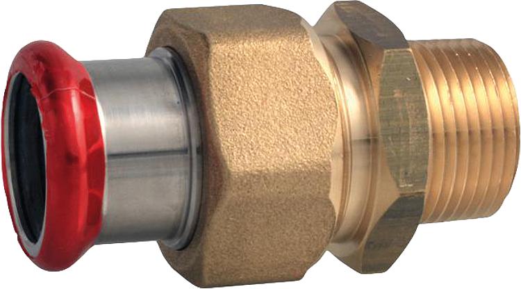 C-Stahl Pressfitting M-Kontur Durchgverschr. mit Aussengew. flachdichtend 22-R1/ C-Stahl Pressfitting M-Kontur Durchgverschr. mit Aussengew. flachdichtend 22-R1/