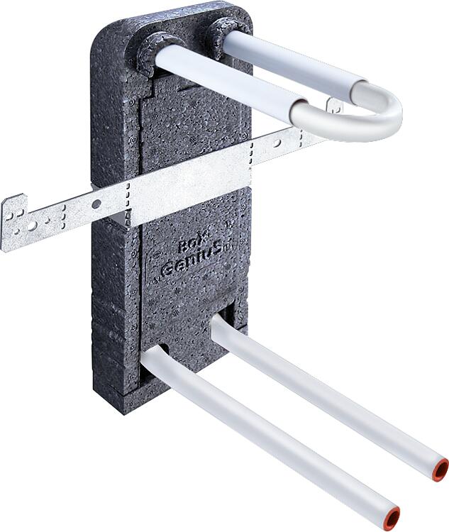 Wandbox aus EPP mit Rohrbogeneinheit aus MSV Rohr 16 x 2,0 mm, Höhe 200mm in U-F