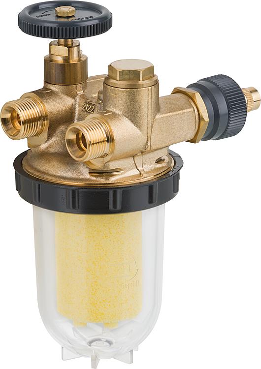 Heizölfilter mit Rücklaufzuführung brennerseitig Außengew. 3/8" tanks. Innengewi Heizölfilter mit Rücklaufzuführung brennerseitig Außengew. 3/8" tanks. Innengewi