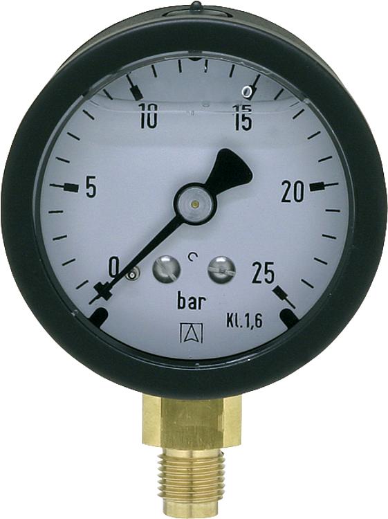 Manometer 50 durch 1/8" unten 0-25 bar mit Glyzerinfüllung Manometer 50 durch 1/8" unten 0-25 bar mit Glyzerinfüllung