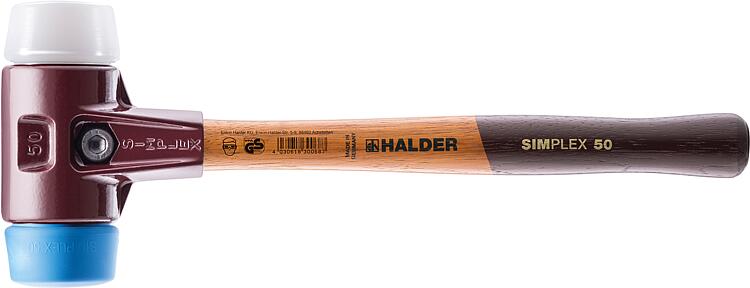 SIMPLEX-Schonhammer Halder mit TE-Gehäuse und Holzstiel, Superplastik/TPE-soft, Ø 30 mm SIMPLEX-Schonhammer Halder mit TE-Gehäuse und Holzstiel, Superplastik/TPE-soft, Ø 30 mm
