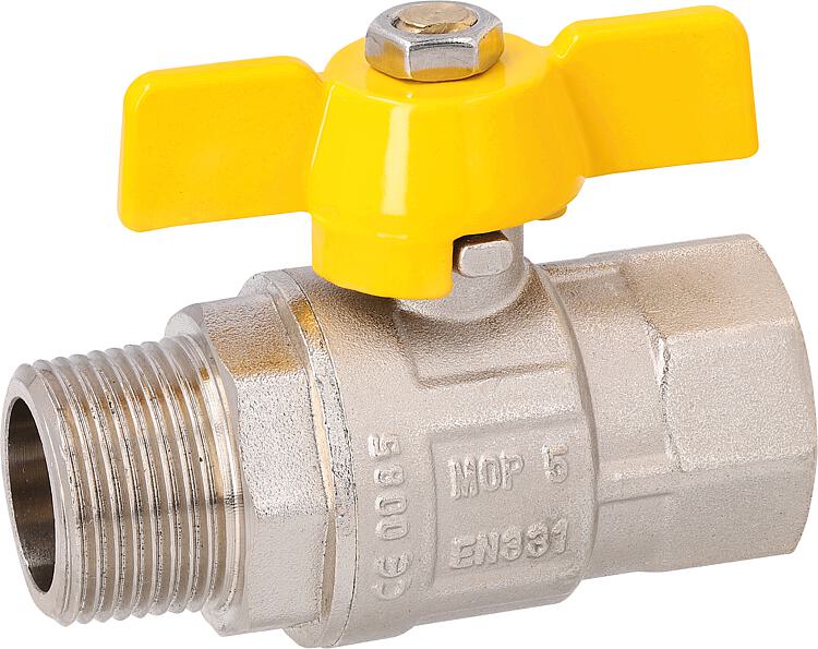 Gas-Kugelhähne DVGW-gepr. mit Flügelgriff 3/4" IGxAG Gas-Kugelhähne DVGW-gepr. mit Flügelgriff 3/4" IGxAG