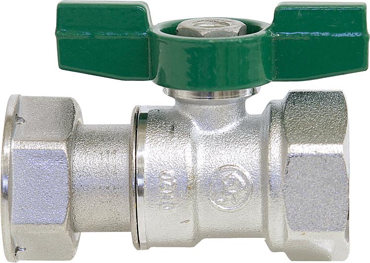 Trinkwasser-Kugelhahn R251P IG/Überw. 1"x 1" Messing verchromt/ Flügelgriff Trinkwasser-Kugelhahn R251P IG/Überw. 1"x 1" Messing verchromt/ Flügelgriff
