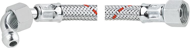 Ölschlauch beiderseits 3/8" Überwurf- mutter, einerseits mit 90 Rohrbogen 1000 l Ölschlauch beiderseits 3/8" Überwurf- mutter, einerseits mit 90 Rohrbogen 1000 l