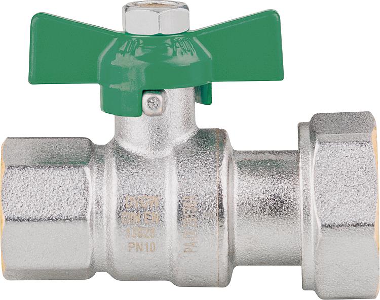 Trinkwasser Kugelhahn IG DN15(1/2")xÜWMDN20 (3/4") Messing verchr., DVGW zert. Trinkwasser Kugelhahn IG DN15(1/2")xÜWMDN20 (3/4") Messing verchr., DVGW zert.