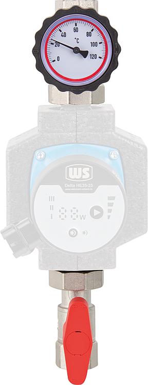 Vorlaufset Easyflow R1"xF1" Thermometerkugelhahn mit SKB Flanschkugelhahn ohne I Vorlaufset Easyflow R1"xF1" Thermometerkugelhahn mit SKB Flanschkugelhahn ohne I
