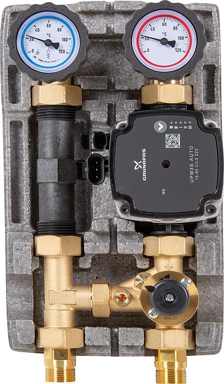 Heizkreisset Easyflow DN20 mit 3Wege-Mischer,Wärmezählerstrecke mit Pumpe Grundfos UPM3S AUTO 15-60 Heizkreisset Easyflow DN20 mit 3Wege-Mischer,Wärmezählerstrecke mit Pumpe Grundfos UPM3S AUTO 15-60