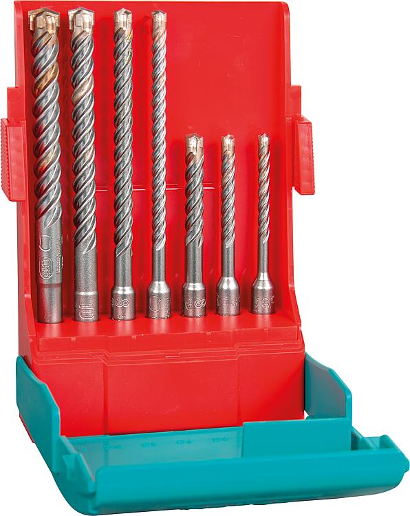 Hammerbohrerset HELLER® 7-tlg. 4Power mit SDS-Plus Aufnahme Ø 5/6/6/8/8/10/12 mm