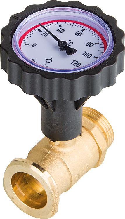 Solar-Kugelhahn Easyflow Vorlauf mit RSK 1"AG x Pumpenflansch Solar-Kugelhahn Easyflow Vorlauf mit RSK 1"AG x Pumpenflansch