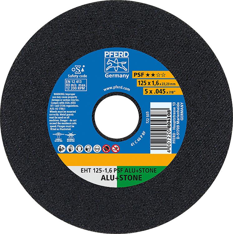 Trennscheibe PFERD Ø 125 x 1,6 x 22,23mm, gerade für Alu, Stein, Beton, Fliesen Trennscheibe PFERD Ø 125 x 1,6 x 22,23mm, gerade für Alu, Stein, Beton, Fliesen