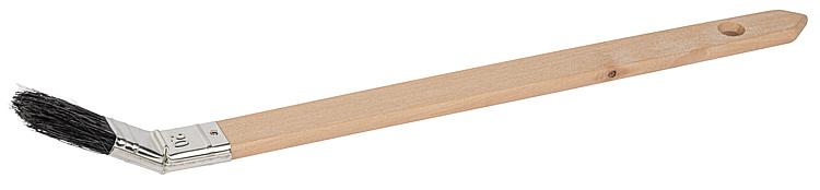 Pr.-Plattpinsel gebogen 20 mm schwarz, Buchenstiel, Weißblechzwinge