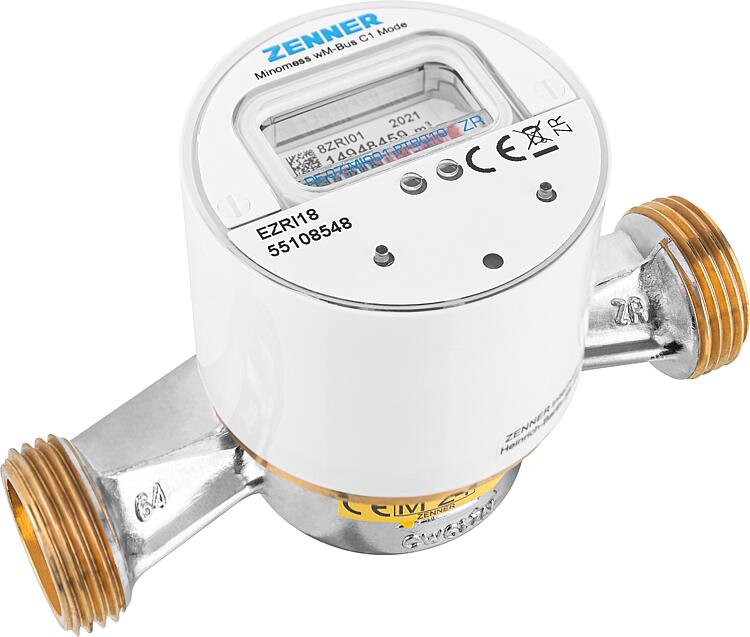 Funk AP- Kaltwasserzähler Zenner, Minomess, 30°C Q3 2,5, BL=130mm-DN15(1/2") R40HV 325 RK, wireless M-Bus Funk AP- Kaltwasserzähler Zenner, Minomess, 30°C Q3 2,5, BL=130mm-DN15(1/2") R40HV 325 RK, wireless M-Bus