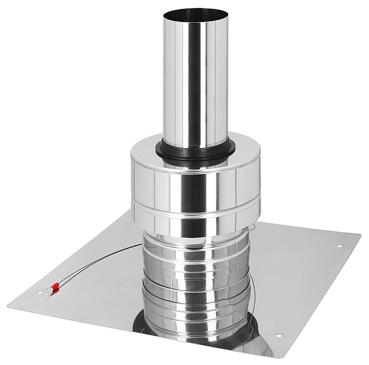 CondensBlue Kaminschachtabdeckung, Edelstahl, flex DN60 + Adapter flex/starr CondensBlue Kaminschachtabdeckung, Edelstahl, flex DN60 + Adapter flex/starr