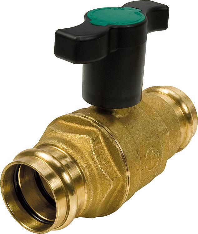 Press-Kugelhahn DN 15 15mm, FlügelgriffDVGW zertifiziert Press-Kugelhahn DN 15 15mm, FlügelgriffDVGW zertifiziert