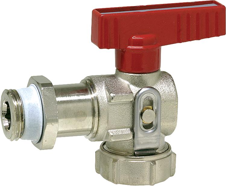 KFE-Kugelhahn PN 16 Lang mit Flügelgriff Eck vernickelt 1/2'''' KFE-Kugelhahn PN 16 Lang mit Flügelgriff Eck vernickelt 1/2''''