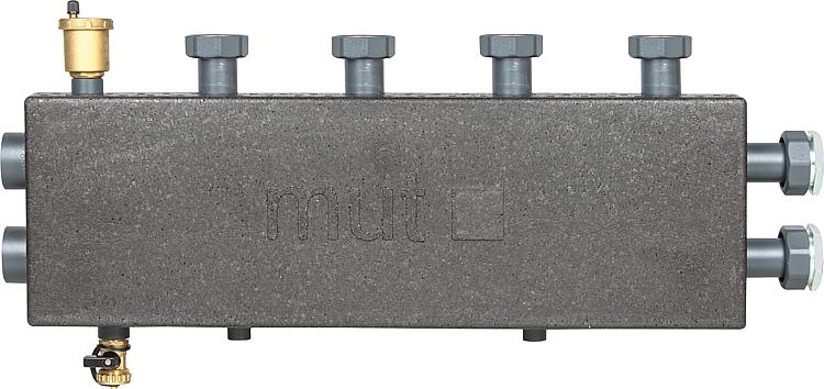 Kombiverteiler DN 25, 2+1 HK mit Entleerhahn und Entlüfter Kombiverteiler DN 25, 2+1 HK mit Entleerhahn und Entlüfter