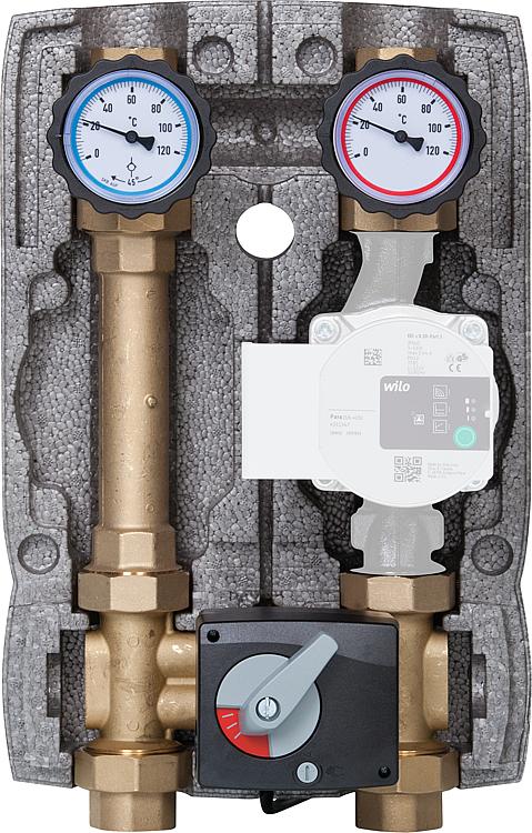 Heizkreisset Easyflow 1" mit IsolierungTh-Handräder Vierwegemischer Heizkreisset Easyflow 1" mit IsolierungTh-Handräder Vierwegemischer