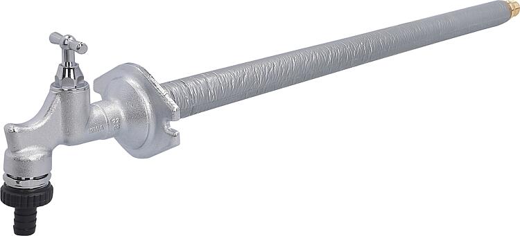 Außenwandventil AIPS SEPP Eis frostsicher Knebelgriff Oberteil Messing chr. Mit RV u. RB DN 15 L=500 mm Außenwandventil AIPS SEPP Eis frostsicher Knebelgriff Oberteil Messing chr. Mit RV u. RB DN 15 L=500 mm