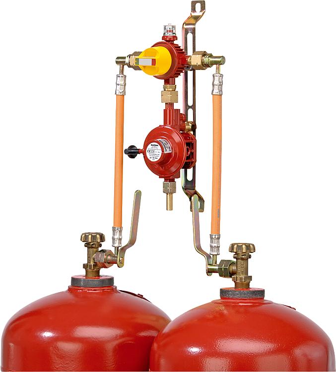 Zweiflaschenanlage mit autom. Umschaltventil 4kg/h 50mbar PS16bar Zweiflaschenanlage mit autom. Umschaltventil 4kg/h 50mbar PS16bar