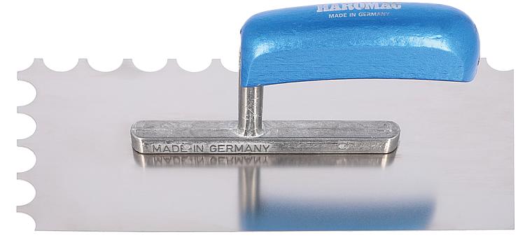 Glättekelle HAROMAC halbrund gezahnt, rostfrei 280x130x0,7mm