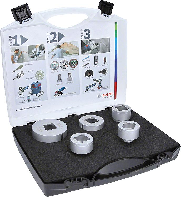 Trockenbohrer-Set BOSCH® Diamant mit X - Lock Aufnahme 5-teilig Ø 20, 25, 35, 51, 68 und Fräsbohrer Trockenbohrer-Set BOSCH® Diamant mit X - Lock Aufnahme 5-teilig Ø 20, 25, 35, 51, 68 und Fräsbohrer