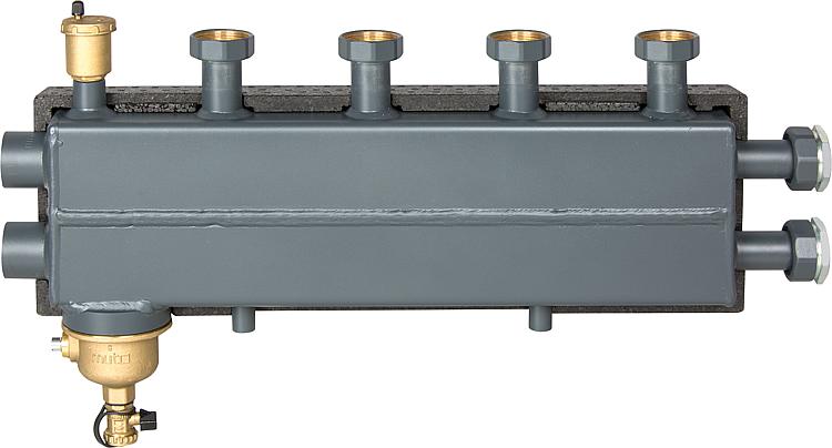 Kombiverteiler DN 25, 2+1 HK mit Magnetschlammabscheider und Entlüfter Kombiverteiler DN 25, 2+1 HK mit Magnetschlammabscheider und Entlüfter