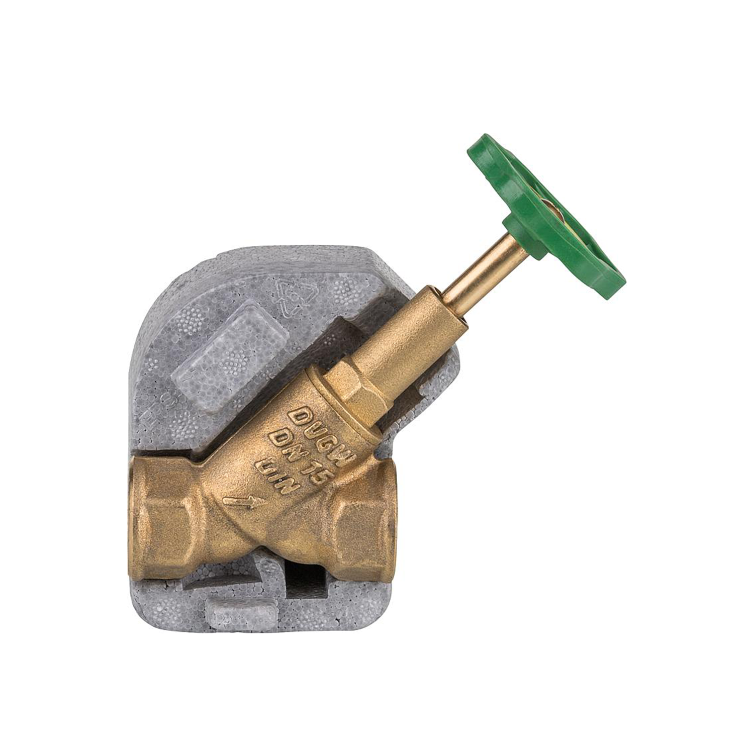 Freistromventile aus Messing mit Dämmschale Freistromventile aus Messing mit Dämmschale