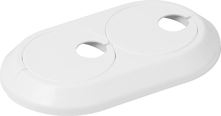 Doppel-Excenterrosette 15mm Kunststoff weiß,verstellbar