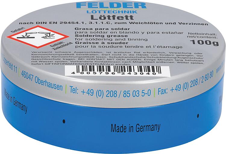 Lötfett, für Kupfer und Kupferlegierungen 100 g Dose Lötfett, für Kupfer und Kupferlegierungen 100 g Dose