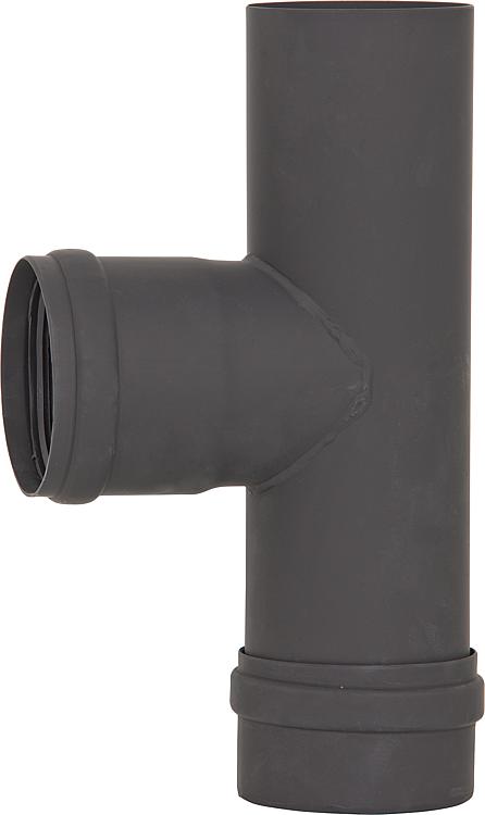 Pellet-Abgasrohr T-Anschluss mit Revision, 80 mm, lackiert, mit Silikondichtun Pellet-Abgasrohr T-Anschluss mit Revision, 80 mm, lackiert, mit Silikondichtun