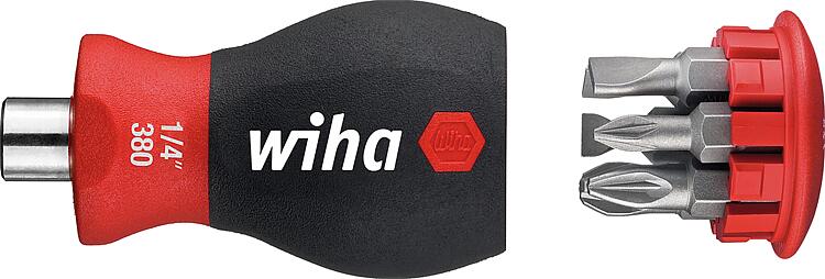 Magazin-Bithalter Wiha®, Stubby, Schlitz und Pozidriv, 7-teilig