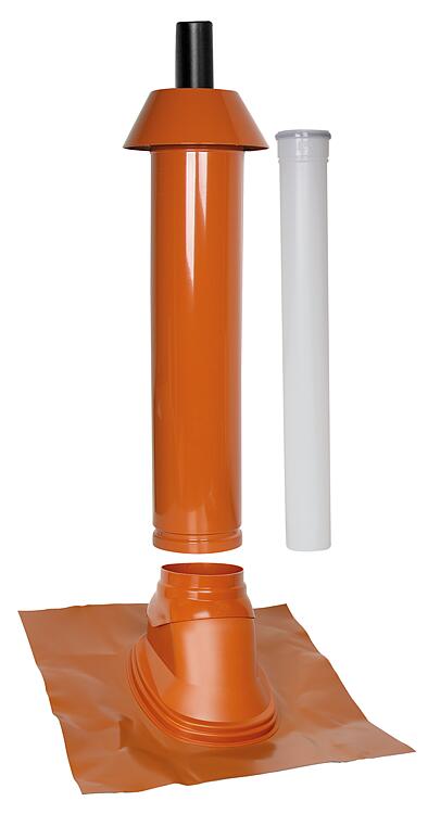 Mündungspaket Skobifix nano Schrägdach 5°- 25°, DN 60/100 rot, 1,0m Mündungspaket Skobifix nano Schrägdach 5°- 25°, DN 60/100 rot, 1,0m