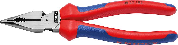Spitzkombizange KNIPEX Länge: 185 mm, brüniert, Kopf poliert, Mehrkomponenten-Griff Spitzkombizange KNIPEX Länge: 185 mm, brüniert, Kopf poliert, Mehrkomponenten-Griff