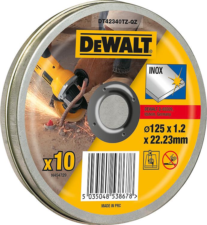 Trennscheibe DeWALT DT42340TZ-QZ 125 x 1,2 x 22,23 mm, VPE=10 Stück Trennscheibe DeWALT DT42340TZ-QZ 125 x 1,2 x 22,23 mm, VPE=10 Stück