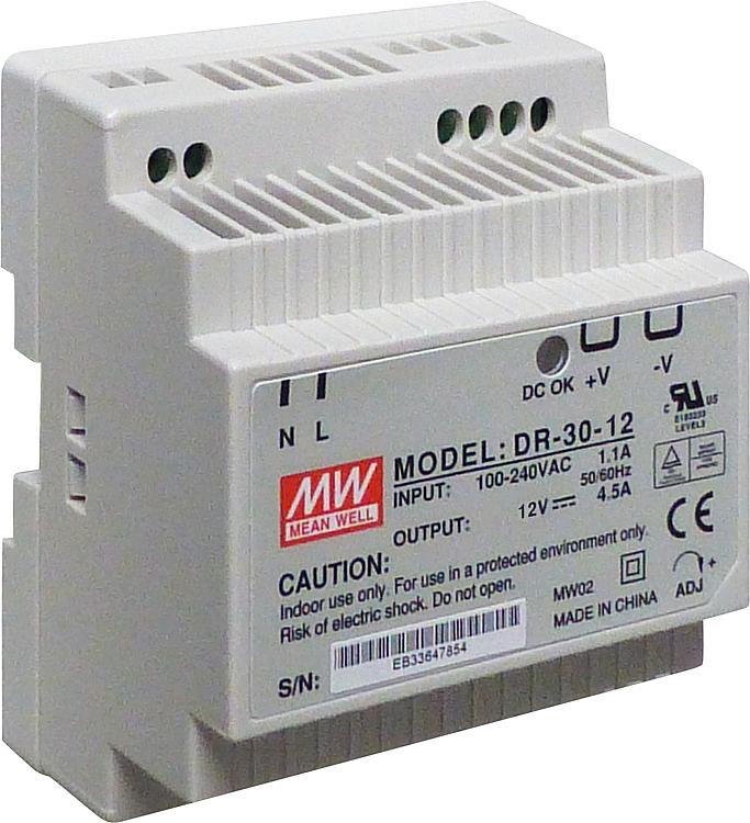 Netzteil 60W Eingang 230V AC Ausgang 12V SC, für Hutschiene Netzteil 60W Eingang 230V AC Ausgang 12V SC, für Hutschiene