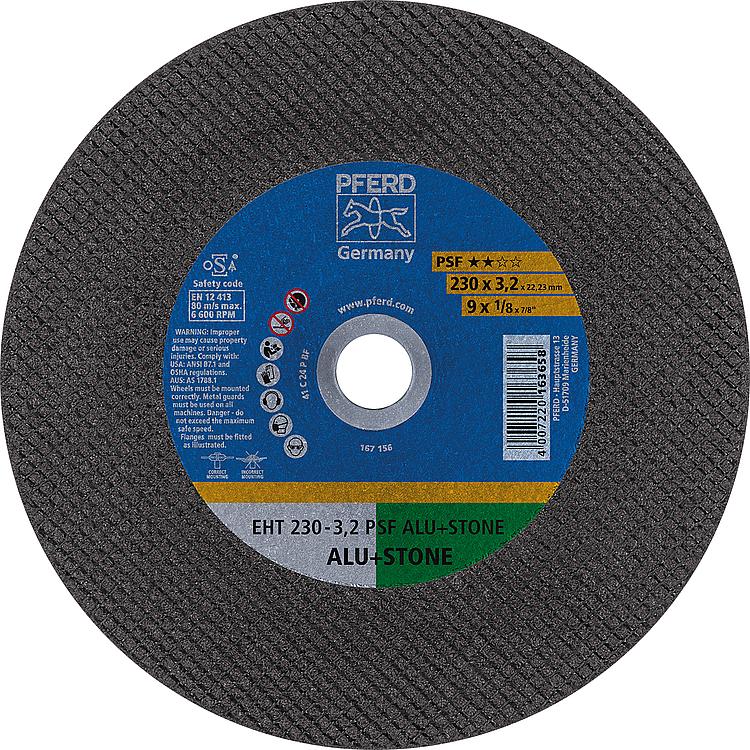 Trennscheibe PFERD Ø 230 x 3,2 x 22,23mm, gerade für Alu, Stein, Beton, Fliesen Trennscheibe PFERD Ø 230 x 3,2 x 22,23mm, gerade für Alu, Stein, Beton, Fliesen