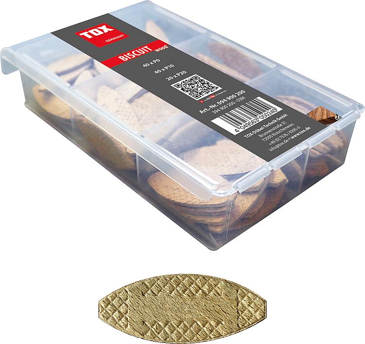 TOX Holz Flachdübel Miniset Biscuit Wood 100-teilig TOX Holz Flachdübel Miniset Biscuit Wood 100-teilig