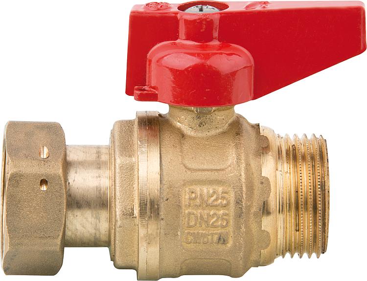 Kugelhahn DN 25 (1") x DN 25 (1") mit Überwurfmutter Kugelhahn DN 25 (1") x DN 25 (1") mit Überwurfmutter