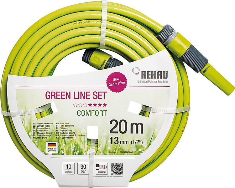 Wasserschlauch-Set Green Line 13 mm 1/2" 20m mit Armaturen Wasserschlauch-Set Green Line 13 mm 1/2" 20m mit Armaturen