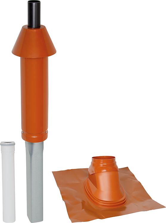 Mündungspaket Skobifix nano Schrägdach 25° - 45°, DN 60/100 rot, 0,4m Mündungspaket Skobifix nano Schrägdach 25° - 45°, DN 60/100 rot, 0,4m