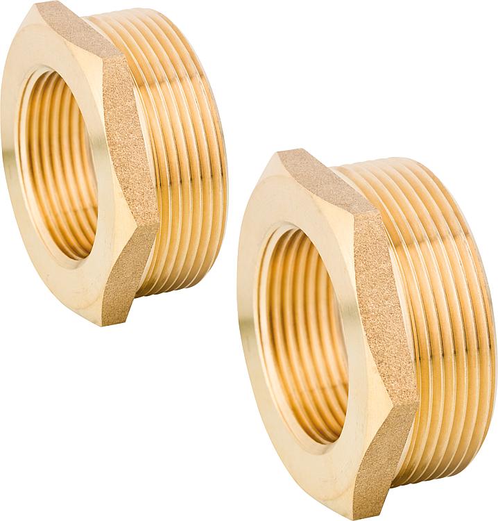 Anschlussstück mit Innengewinde flachdichtend 1 1/4" passend für Verteileranschluss 2" Anschlussstück mit Innengewinde flachdichtend 1 1/4" passend für Verteileranschluss 2"