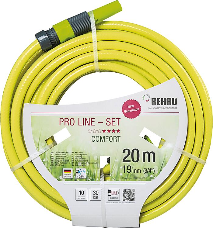 Wasserschlauch-Set Pro Line Gelb 19mm 3/4" 20m mit Armatur Wasserschlauch-Set Pro Line Gelb 19mm 3/4" 20m mit Armatur