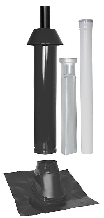 Mündungspaket Skobifix nano Schrägdach 5°- 25°, DN 60/100 schwarz, 1,0m Mündungspaket Skobifix nano Schrägdach 5°- 25°, DN 60/100 schwarz, 1,0m
