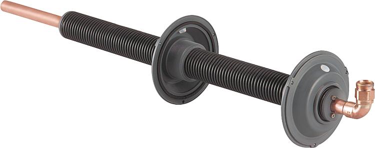 Mauerdurchführung mit Flanschen, bds. CU-Rohr 22/1