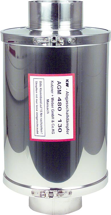 Abgasschalldämpfer Edelstahl Type AGM 580 (Nachfolgemodell zu AGM 480),   150 mm