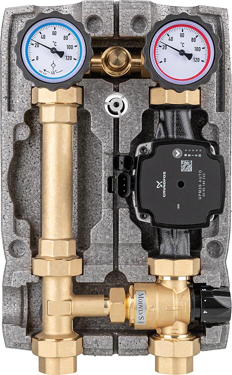 Heizkreisset Easyflow DN25(1")Konstantwert-Regelkreis thermisch 20-45°C mit Überstromventil, Pumpe Grundfos UPM3S AUTO 25-60 Heizkreisset Easyflow DN25(1")Konstantwert-Regelkreis thermisch 20-45°C mit Überstromventil, Pumpe Grundfos UPM3S AUTO 25-60