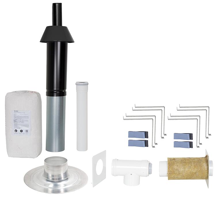 Grundpaket Porifix, Flachdach, DN 80/125, 0,4m Grundpaket Porifix, Flachdach, DN 80/125, 0,4m